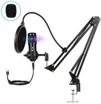 Innoo Tech Pc Microphone, USB Condenser Microphone, Professional Recording Plug And Play Microphone Kit With Stand For Computer Laptop Singing