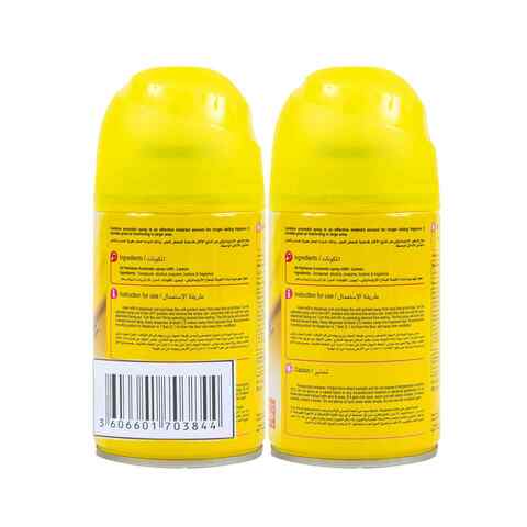 Carrefour Air Freshener Automatic Spray Refill Lemon 250ml Pack of 2