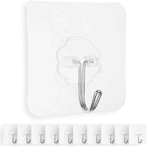 Adhesive Hooks,black Stainless Steel Self Adhesive Hooks Heavy Duty  Waterproof Wall Hangers Without Nails Kitchen Bathroom Shower Sticky Wall  Hooks Fo