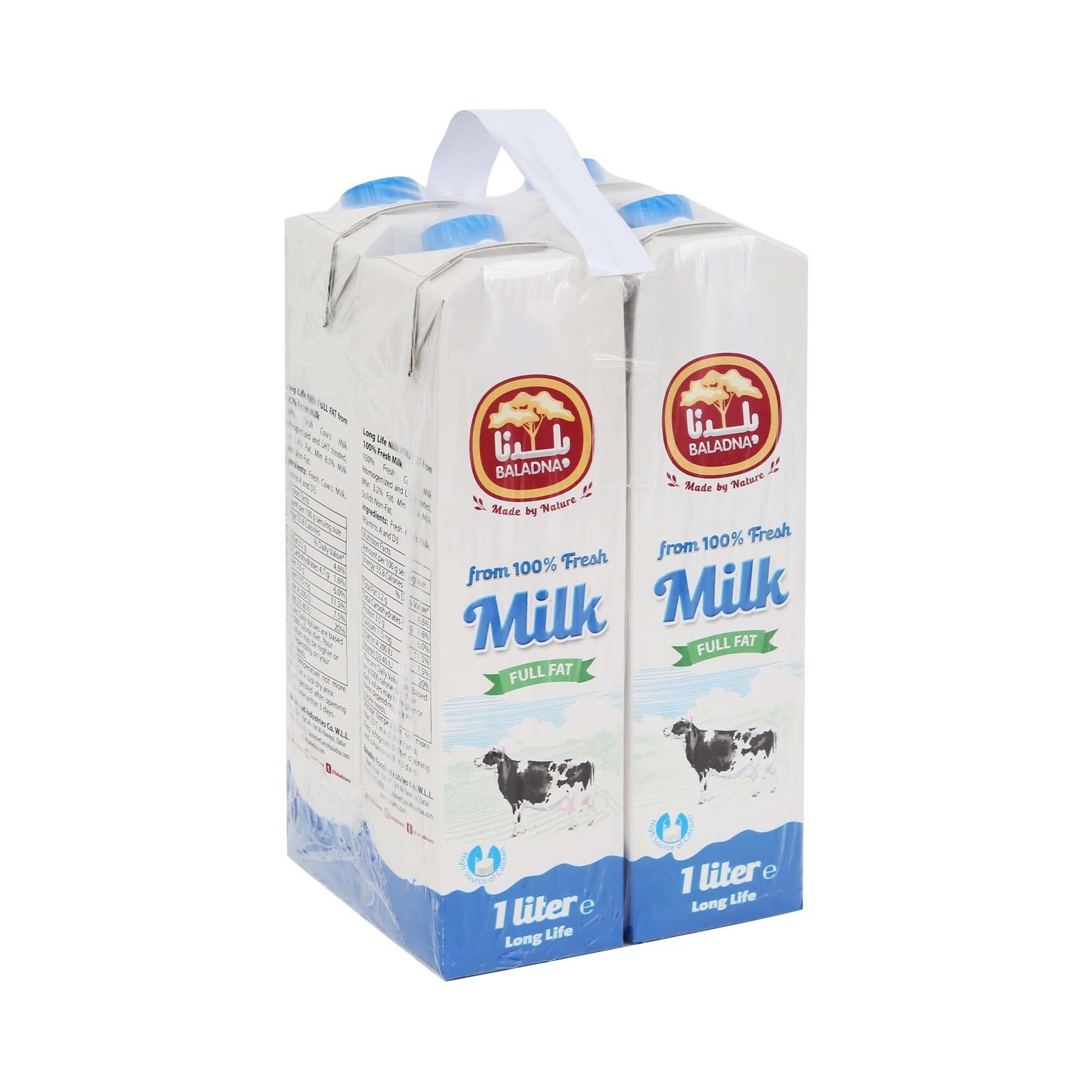 Buy Baladna Long Life Milk Full Fat 1Lx4's