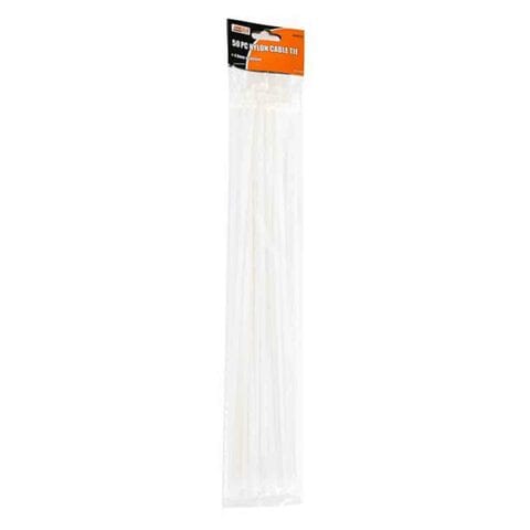 Mega Nylon Cable Tie White 4.8x380mm 50