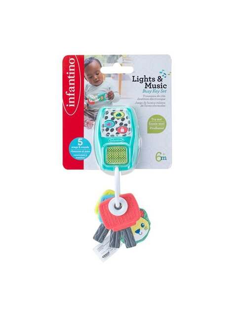 Infantino Lights &amp; Music Busy Key Set/Activity Toy For Baby From 3 Months And Above, Multicolour