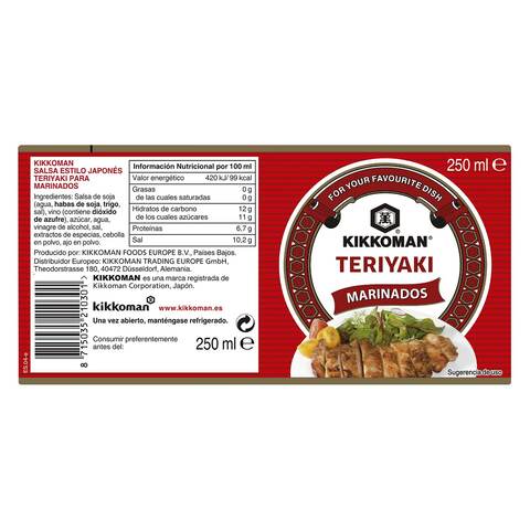 Salsa Teriyaki Marinada Kikkoman 250 ml.