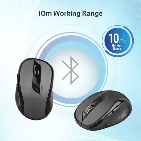 Promate Wireless Mouse, 2.4Ghz Portable Optical Wireless Mouse with USB Nano Receiver, 3 Adjustable DPI, 6 Buttons, 10m Working Range and Auto-Sleep Function for PC, Laptop, MacBook, Clix-7 Black