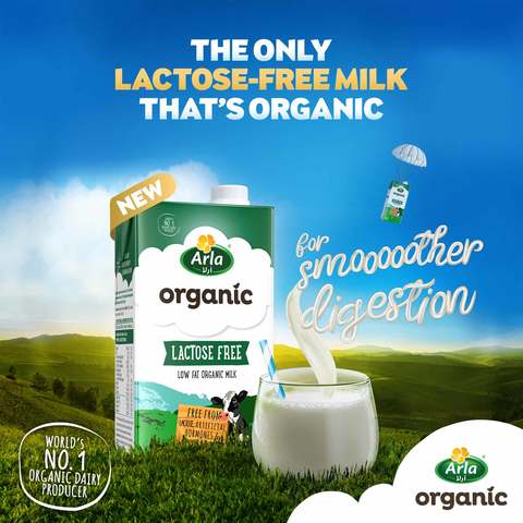 Buy Arla Organic Lactose Low Fat Free Milk 1L Online - Shop Bio