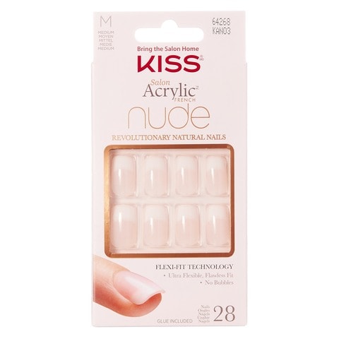 Kiss Salon Acrylic Nude Nails KNA03 Pink 28 PCS