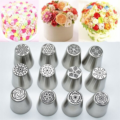 Generic 12 Piece Russian Tulip Cake Decorating Icing Piping Nozzles