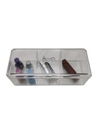 Storage Box Cosmetic Jewelry Storage Three Compartment Transparent Acrylic Storage Box Expert Organizer Cotton Swab Makeup Pads Case