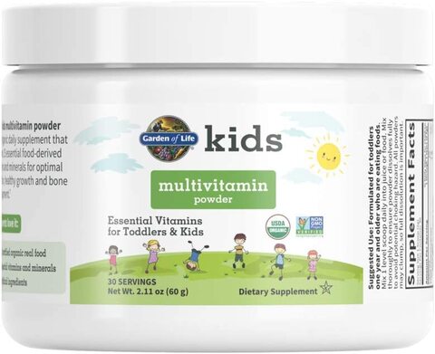 اشتري Garden Of Life Kids Multivitamin Powder, Daily Vitamins For Toddlers  Kids, Organic, Non-Gmo  Gluten Free Toddler Multi Powder, 15 Essential Vitamins, Minerals For Healthy Growth, 2.11 OZ (60 G) في الامارات