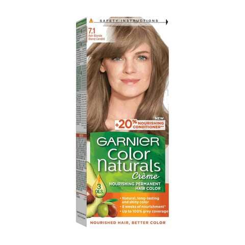 Buy Garnier Colour Naturals Creme Nourishing Permanent Hair Colour 7.1 Ash Blonde 110ml in Saudi Arabia