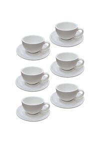 Liying 12Pcs Porcelain Cups And Saucers Set - White Coffee Set - 90Ml Cup 6Pcs And Saucer 6Pcs Set For Idle Turkish Coffee, Espresso, Cappuccino
