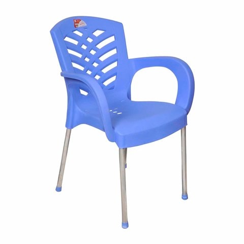 اشتري كرسي كارمن بلاستيك من الهلال والنجمة الفضية - أزرق في مصر