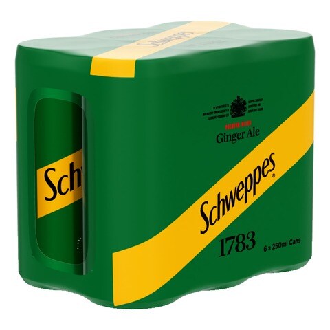 Schweppes GingerAle Carbonated Drink Can 250ml Pack of 6