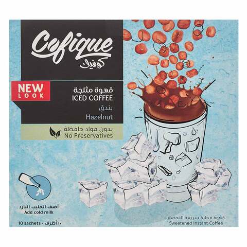 Buy Cofique Hazelnut Ice Coffee 24g x Pack of 10 in Kuwait