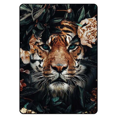 Theodor Protective Flip Case Cover For Apple iPad Mini 4, 5 - 7.9 inches Tiger Behind Bush