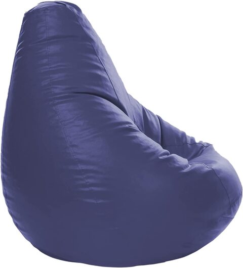 Luxe Decora PVC Bean Bag With Filling, 90x80x80cm (Navy Blue)