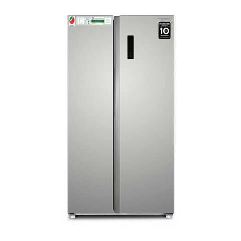 Bompani 559L Side-By-Side Refrigerator - No Frost, LED Display - BR650SS Silver