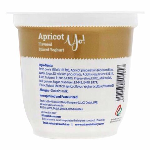 Al Rawabi Full Fat Apricot Stirred Yoghurt 130g