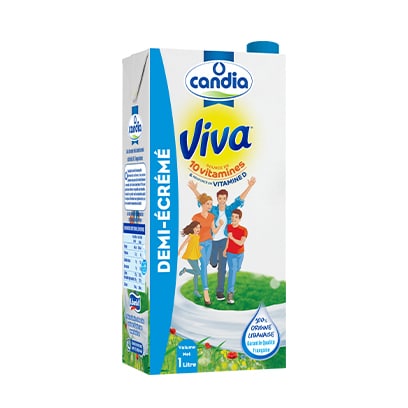 CANDIA - LAIT DOUX ET LEGER SANS LACTOSE UHT Pack de 6 x 100cl - Lait UHT,  en Poudre, Concentré, Aromatisé/Lait UHT demi-écrémé et Vitaminé 