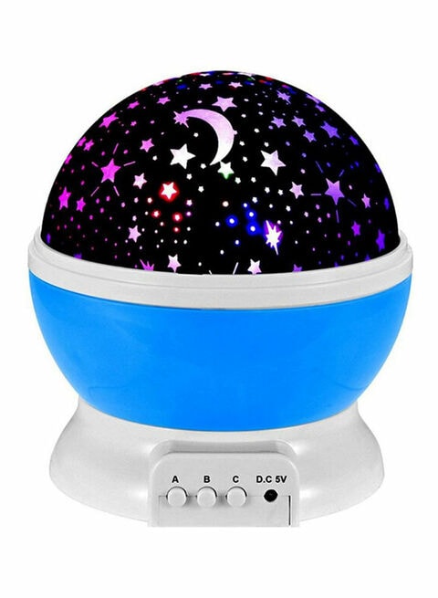 Generic Star And Moon Rotating Projector Night Lamp Black/White/Blue 13X13X14.5Centimeter