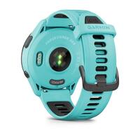 Garmin Forerunner 265 GPS Running Smartwatch, Black Bezel With Aqua Case And Aqua/Black Silicone Band, 010-02810-12