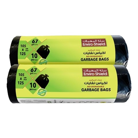 Buy Enviro Guard 60 Gallon Biodegradable Garbage Bag XL Black 20 Garbage  Bags Online - Shop Cleaning & Household on Carrefour UAE