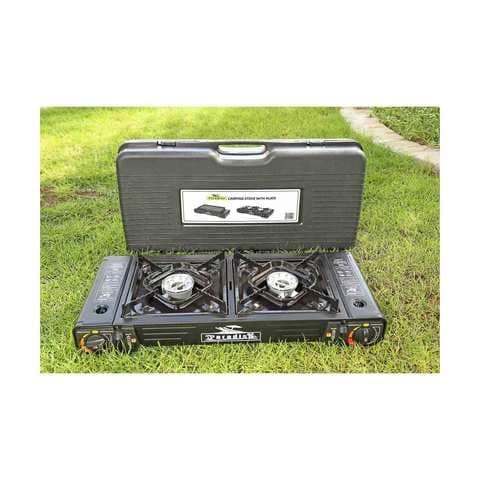Paradiso Portable 2 Burner Stove With Plate Black