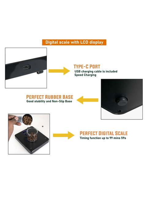 Buy MIBRU Coffee Scale Digital Black With Timer