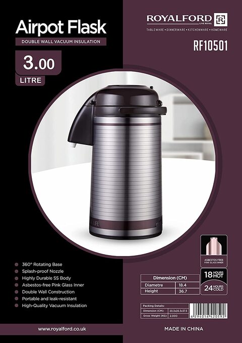 Vacuum flask sales 3 litre