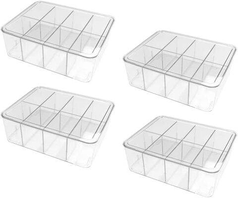 PLASTIC ORGANIZER WITH DIVIDERS 8 SECTIONS BLACK –