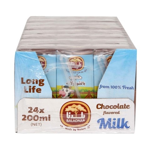 Baladna Long Life Milk Full Fat Chocolate Flavored 200mlx24&#39;s