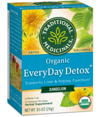 Traditional Medicinals Everyday Detox Dandelion Herbal Supplement 16 Tea Bags
