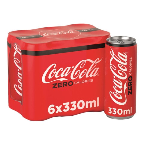 Coca-Cola Zero Calories Carbonated Soft Drink 330ml Pack of 6
