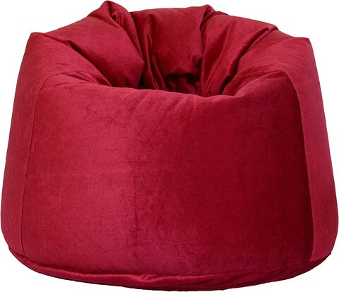 Luxe Decora Soft Suede Velvet Bean Bag With Filling (Large, Red)