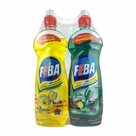 اشتري فيبا سائل غسيل الصحون بالليمون الأصفر - 730 مل + سائل غسيل الأطباق بالليمون الأخضر - 730 مل في مصر