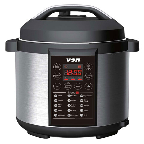 Buy Von VSCP60MMX Electric Pressure Cooker 1000 Watts Black And Grey 6L ...