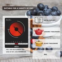 Nobel Infrared Cooker Black Single 2000W Multi Function Touch Control, LED Digital Red Display Multi-function: Stir-fry, Hot Pot, Warm, BBQ, Heating, Steam NIC10 Black