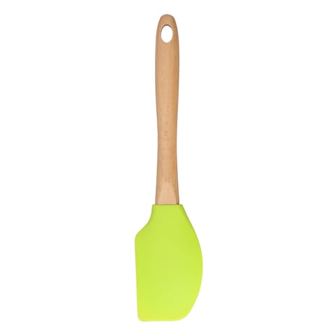 Royalford Silicon Spatula With Wooden Handle, Rf10273, Heat Resistant Non-Stick Flexible Scrapers Baking Mixing Tool, Baking &amp; BBQ, Easy To Clean Food Spatula