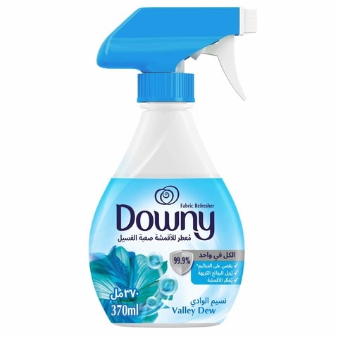Buy Downy Fabric Refresher Valley Dew Antibacterial Virus Removal Spray 370 ml in Saudi Arabia