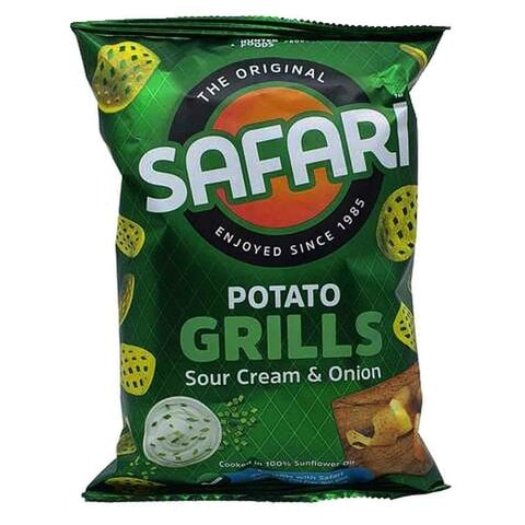 Hunter Foods Safari Sour Cream And Onion Potato Grills Chips 60g