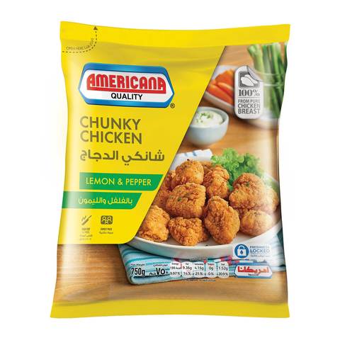 buy americana chunky chicken lemon pepper 750 g online shop frozen food on carrefour saudi arabia