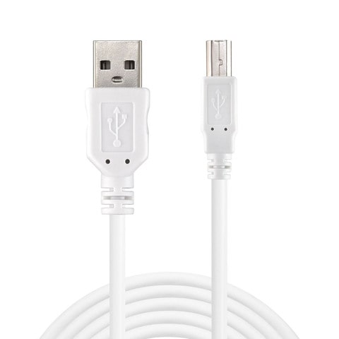 ساندبرغ USB 2.0 A-B سلك ذكر 1.8 متر - أبيض
