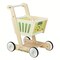 Wooden Shopping Cart Pretend Play with Baby Walker - Multicolor