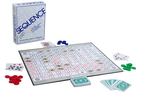 Original Sequence Game with Folding Board, Cards and Chips