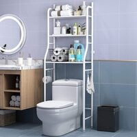 SHOWAY Toilet Storage Rack,3 Tier Over Commode Shelving,Metal Toilet Cabinet Shelving Kitchen Bathroom Space Saver Shelf Organizer(white)