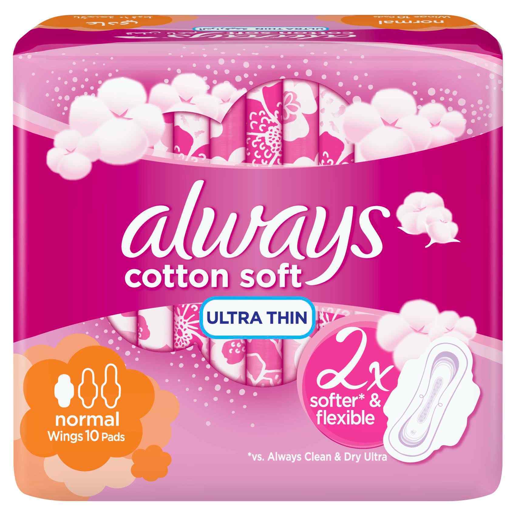 Buy Always Cotton Soft Ultra Thin Normal sanitary pads with wings 10