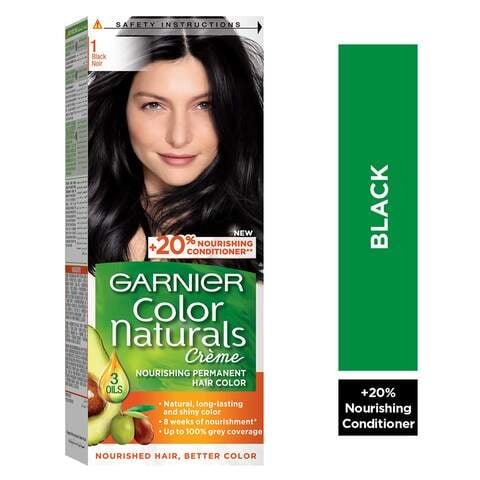 Garnier Colour Naturals Cream Nourishing Permanent Hair Colour 1 Black 110ml