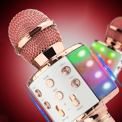 Generic Karaoke Microphone Bluetooth Wireless Mic Portable Singing