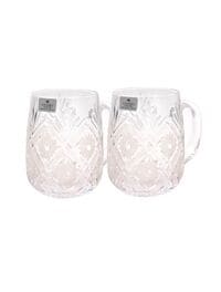 Solitaire Crystal Glassware Mug in Clear Colour 2 Pieces