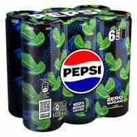Pepsi Zero Lime Cola Beverage Cans 330ml Pack of 6